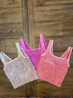 Zenana Reversible Brami Bundle 3pc NWT L/XL Size Seamless Crop Tank Set